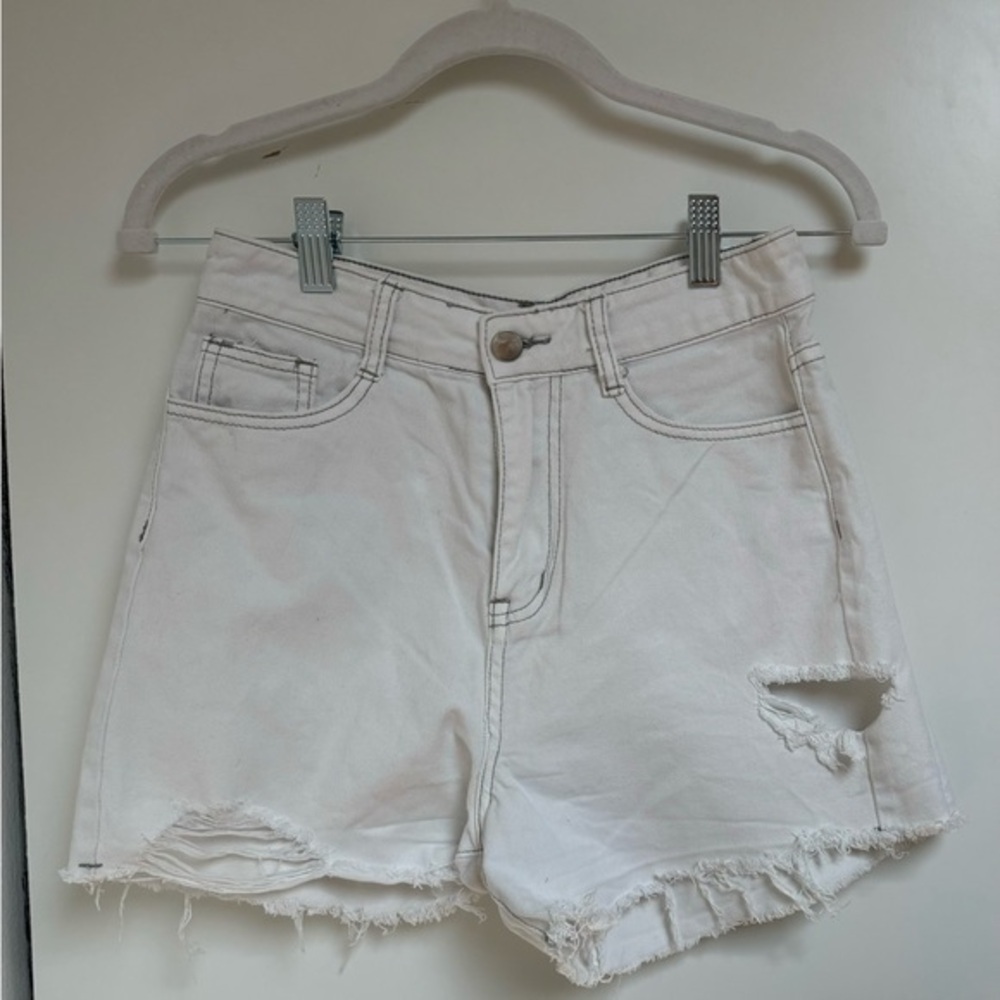 Women's White Denim Shorts
